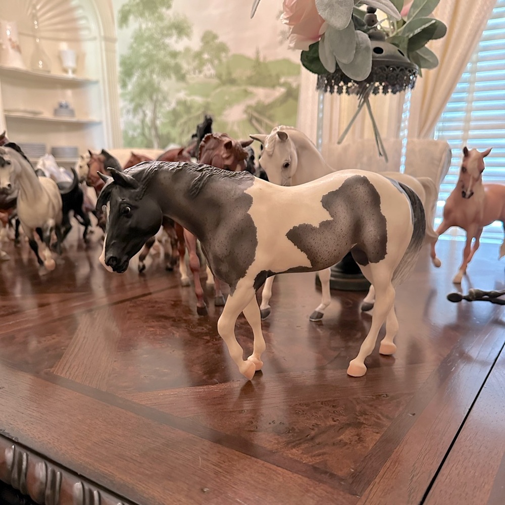 SOLD-Gray and white Breyer model horse.